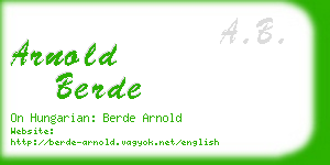 arnold berde business card